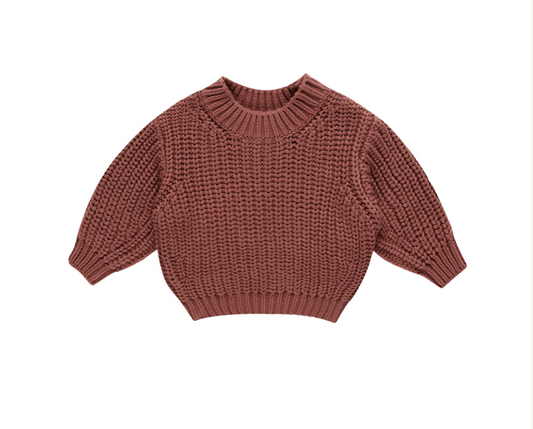 Chunky Knit Sweater, Cranberry