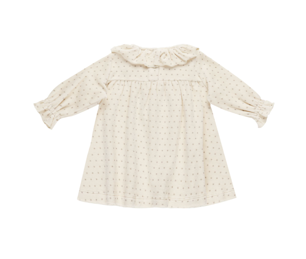 Velour Baby Dress, Polka Dot