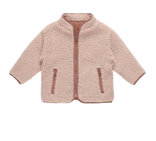 Shearling Zip Jacket, Blush