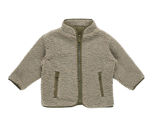 Shearling Zip Jacket, Olive