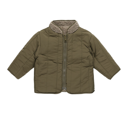 Shearling Zip Jacket, Olive