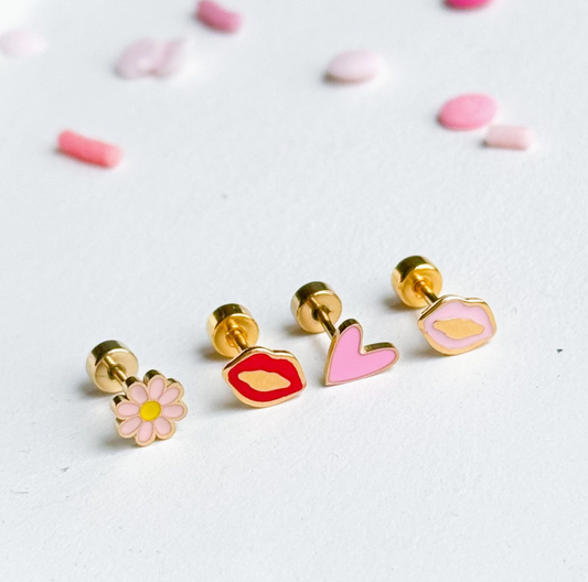 Pink Lips Stud Earrings - Magpies Paducah