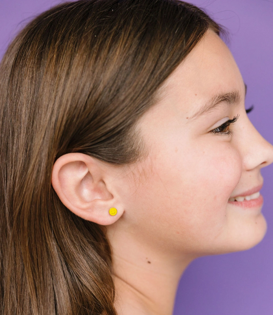 Yellow Smiley Stud Earrings