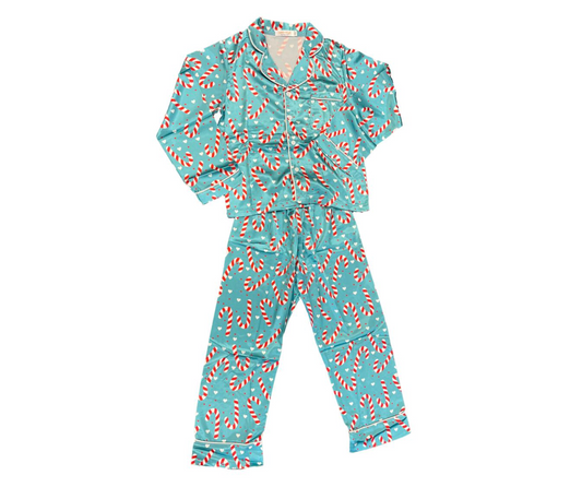 Pajama Set, Mint Candy Canes