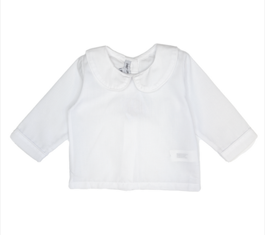 Poplin Peter Pan Top, White