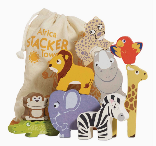 Stacking Animals & Bag, Africa