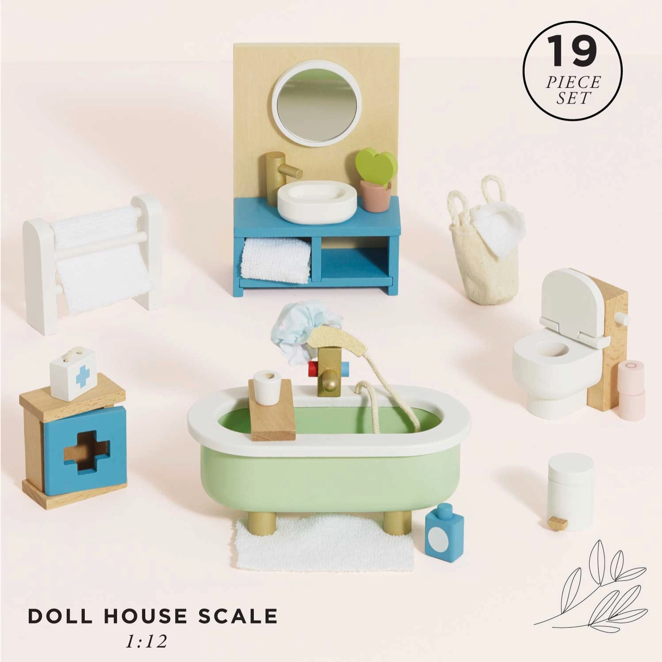 Wooden Dolls House Bathroom Furniture