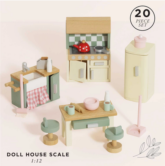 Wooden Dolls House Kitchen Furniture