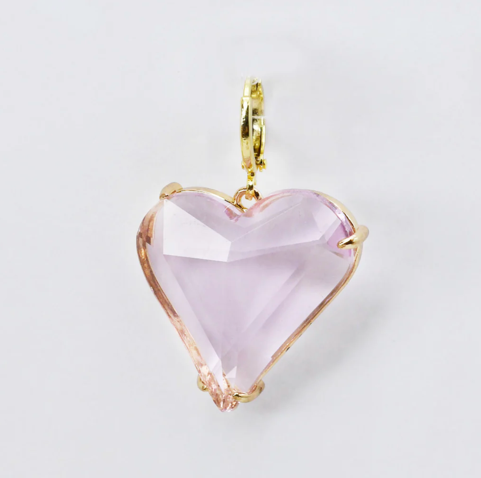 Pink Heart Stone Charm