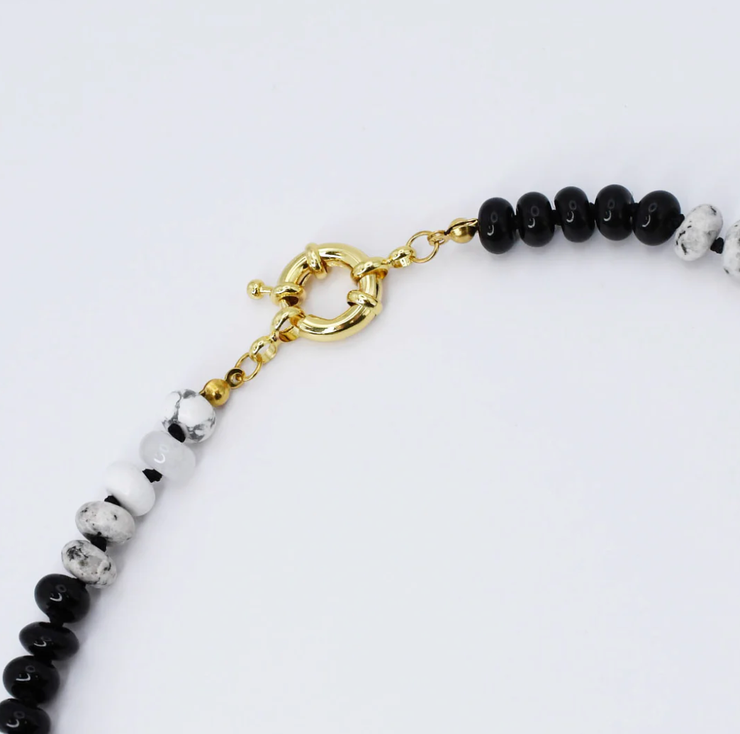 Brooke Black + White Gemstone Necklace