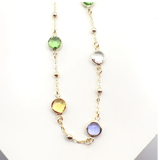 Circle Multi Gem Necklace - Magpies Paducah