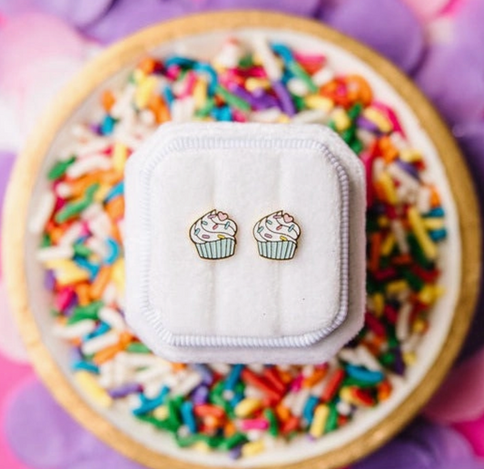 Rainbow Cupcake Stud Earrings - Magpies Paducah