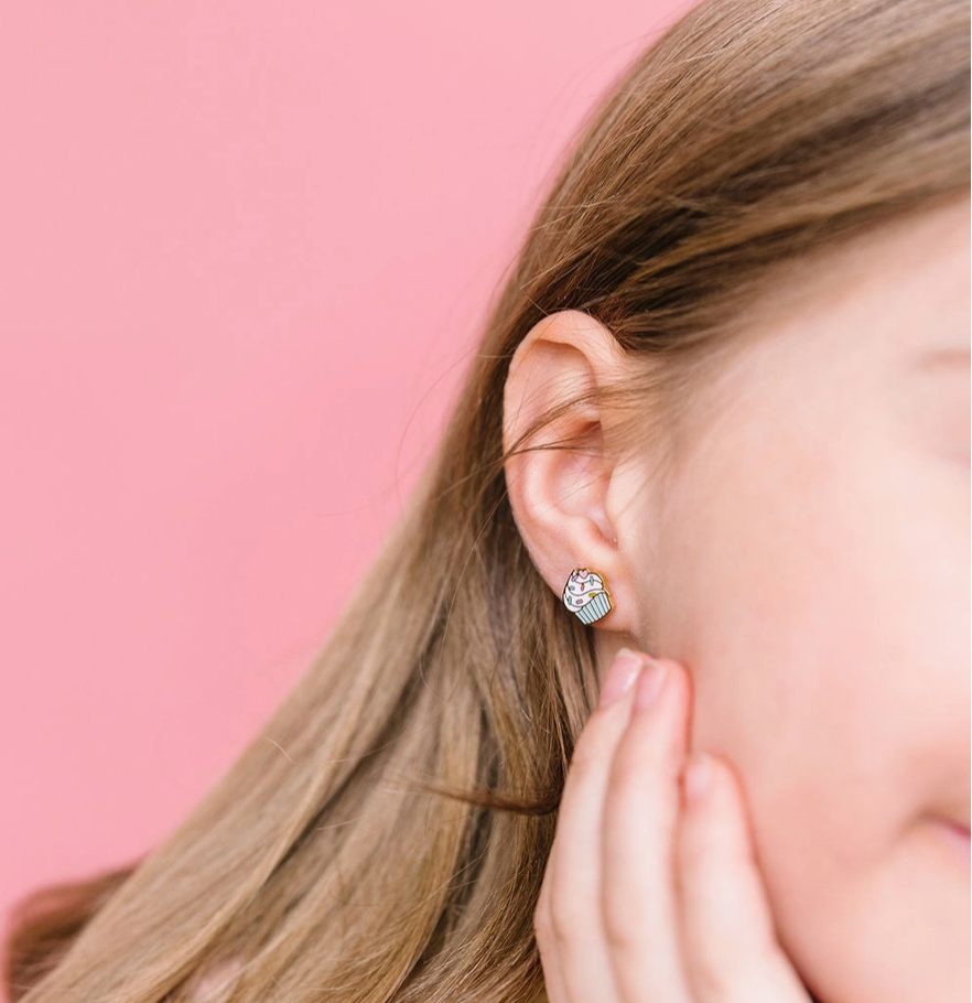 Rainbow Cupcake Stud Earrings