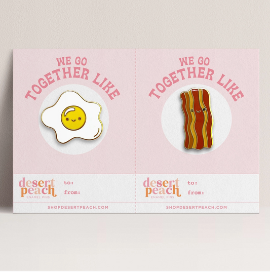 BFF Enamel Pin Set, "We Go Together Like Eggs & Bacon" - Magpies Paducah