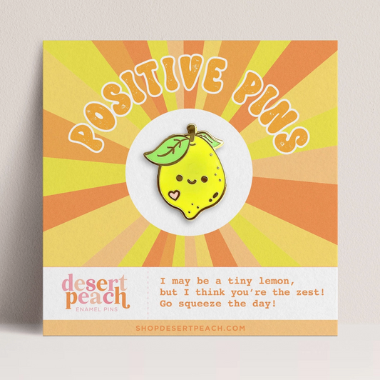 Enamel Pin, Positive Lemon - Magpies Paducah