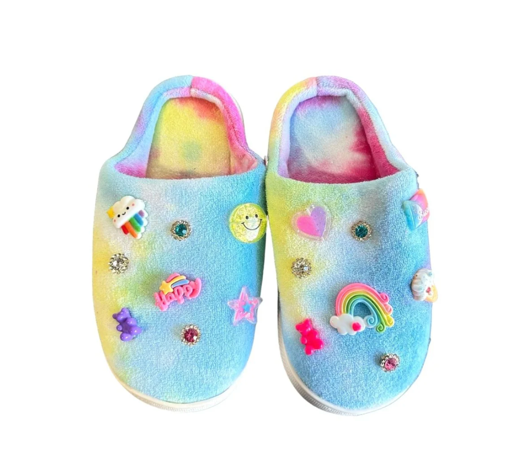 Slippers, Tie Dye Charms