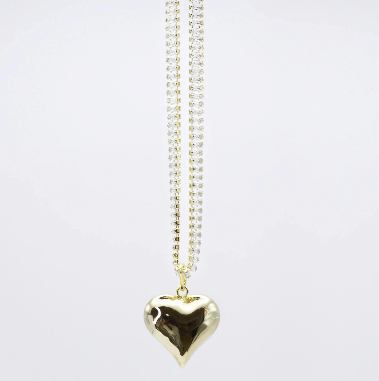 Crystal Puffy Heart Necklace