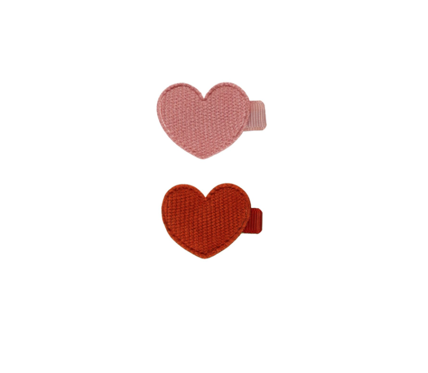 Heart Clips, Set of 2 | Red, Lipstick