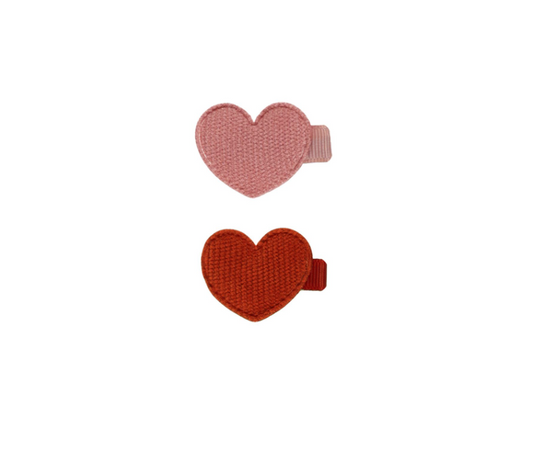 Heart Clips, Set of 2 | Red, Lipstick