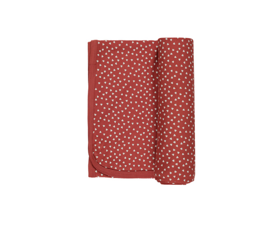 Bamboo Swaddle & Knotted Hat, Tiny Hearts - Magpies Paducah