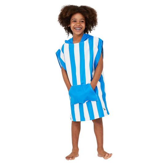 Quick Dry Poncho, Kids MEDIUM | Bondi Blue