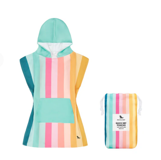 Quick Dry Poncho, Kids SMALL | Coastal Candy