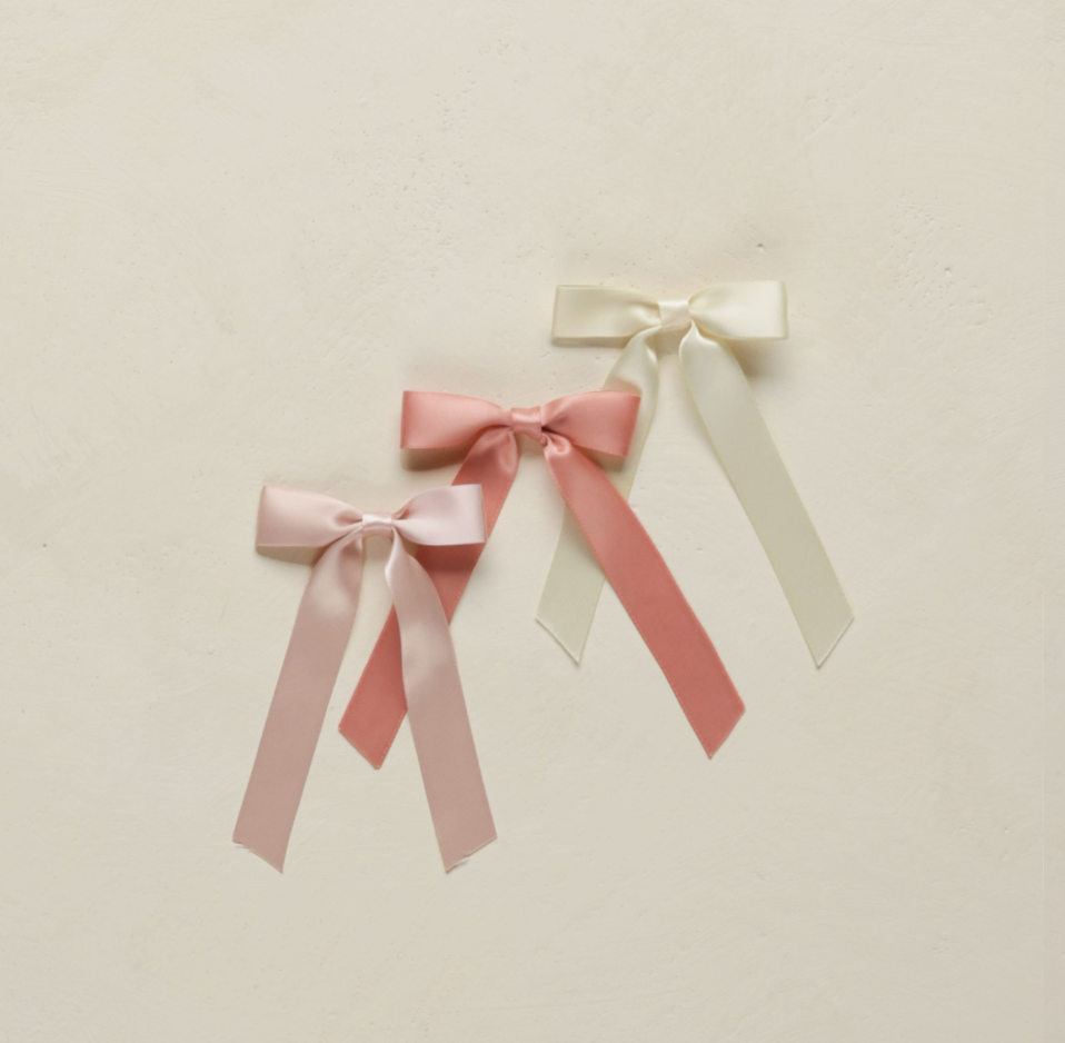 Satin Bows, Set of 3 | Bubblegum, Lipstick, Natural