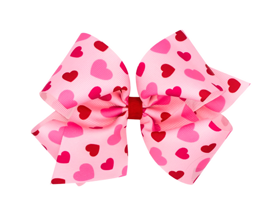 Medium Print Bow, Pink Valentine Heart - Magpies Paducah
