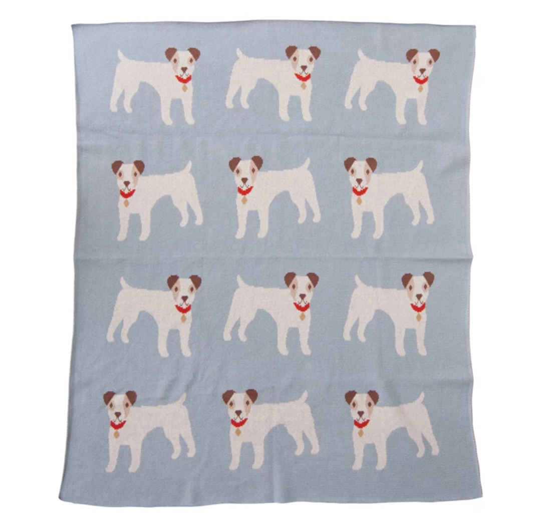 Knit Baby Blanket, Dogs