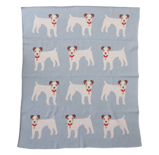 Knit Baby Blanket, Dogs