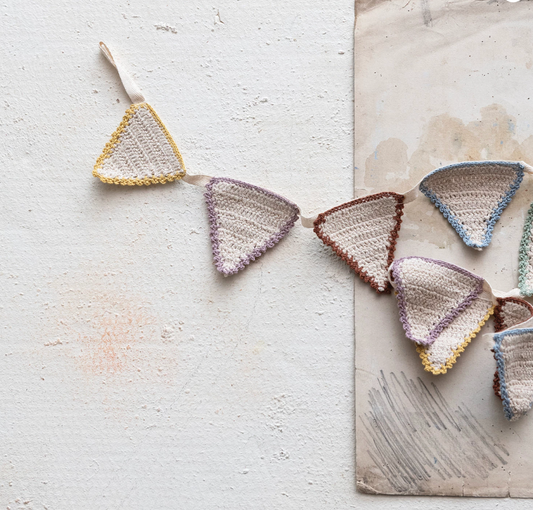 Cotton Crochet Pennant Garland - Magpies Paducah
