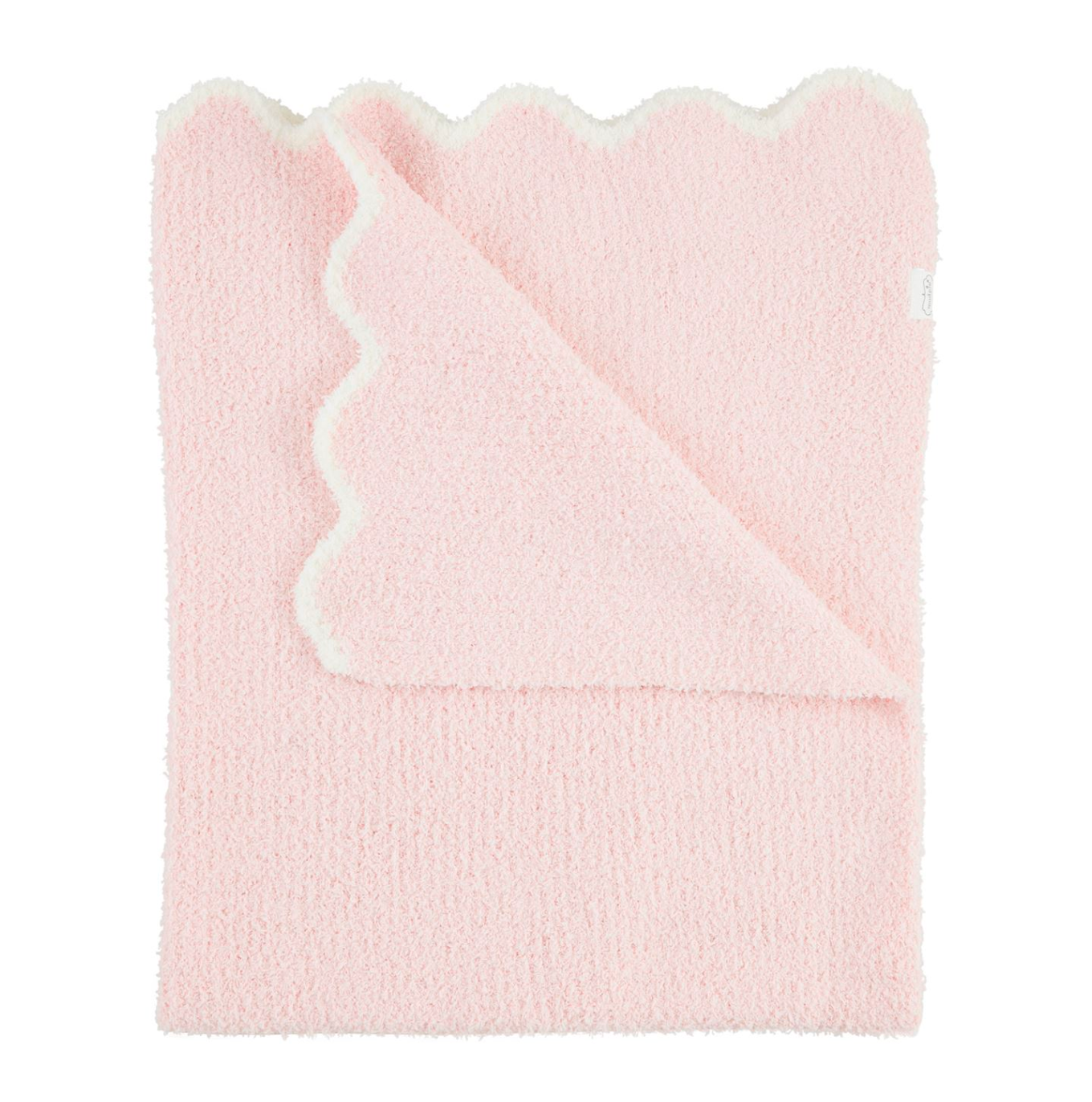 Chenille Blanket, Pink Scallop