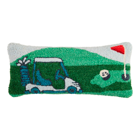 Golf Scene Hooked Pillow - Magpies Paducah