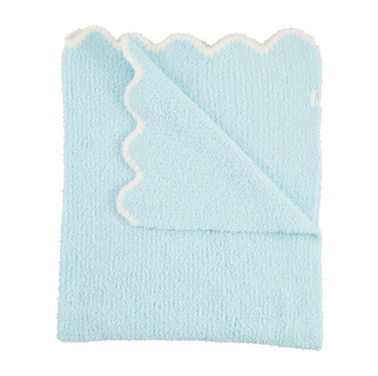 Chenille Blanket, Blue Scallop - Magpies Paducah