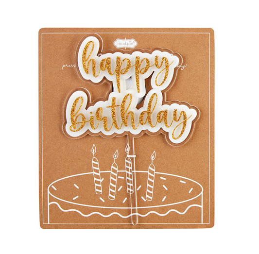 Gold Birthday Cake Topper - Magpies Paducah