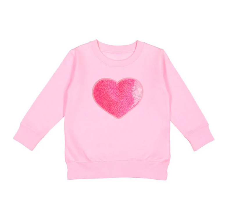 Heart Sequin Patch Sweatshirt