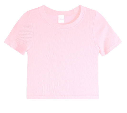 Suzette Pink Ribbed Fitted Top - Magpies Paducah