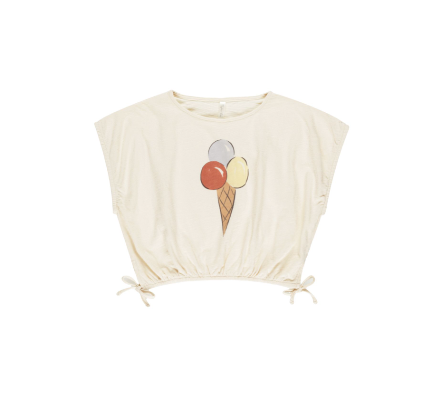 Cropped Cinched Tee, Gelato | 4-5y