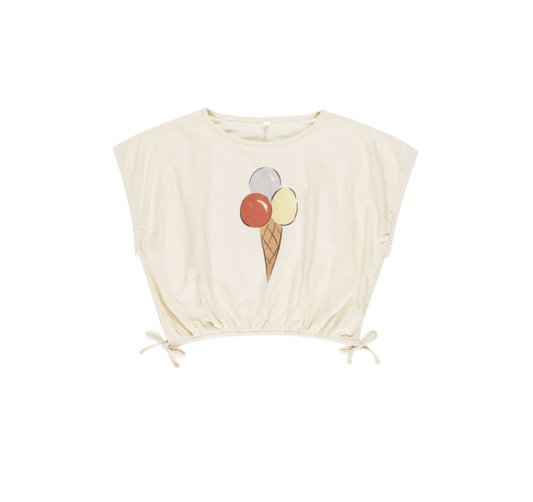 Cropped Cinched Tee, Gelato | 4-5y