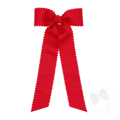 Medium Scalloped Bow with Tails (Assorted Colors!)