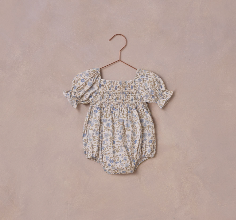 Hazel Romper, Blue Garden