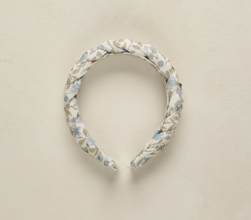 Braided Headband, Blue Garden