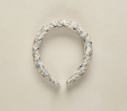 Braided Headband, Blue Garden