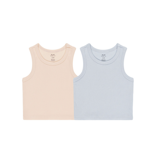 Ribbed Tank Set | Shell, Light Blue - Magpies Paducah
