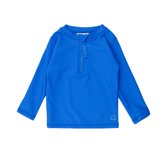 Long Sleeve Zipper Rash Guard, Sonic Blue - Magpies Paducah