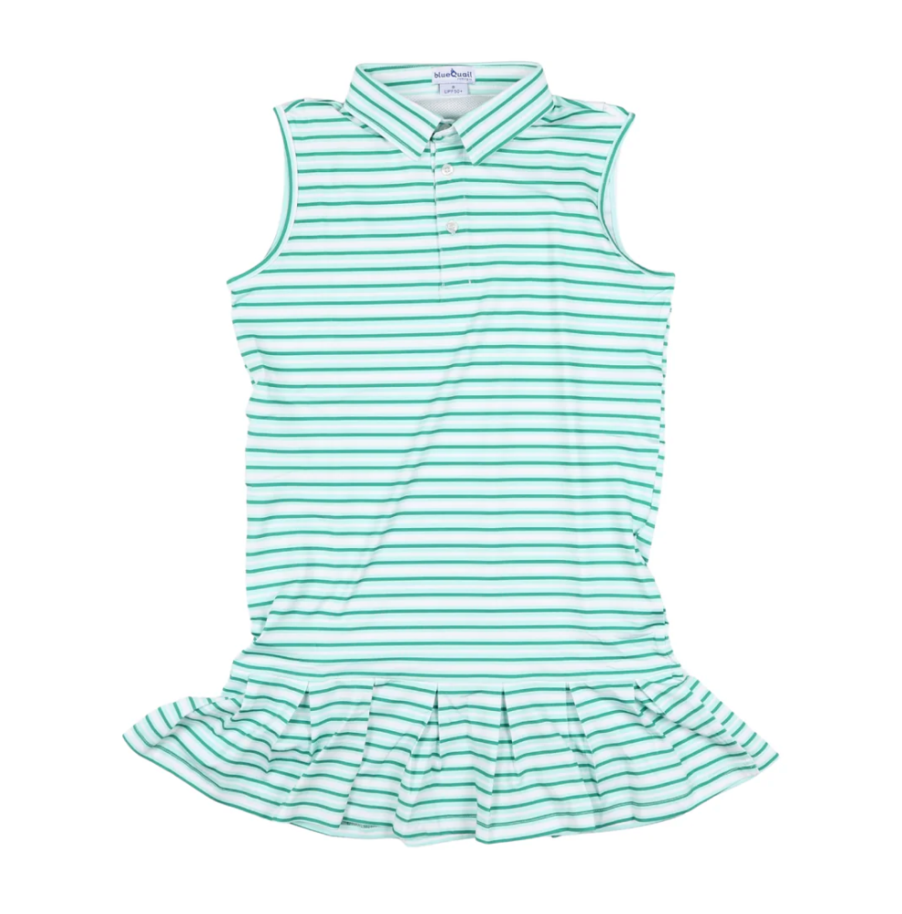 Polo Dress, Emerald Stripe