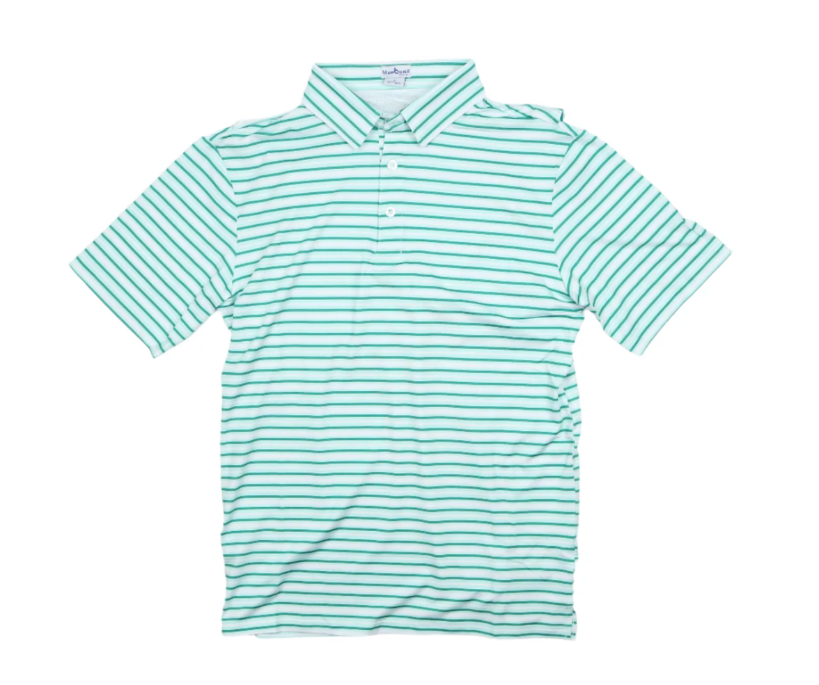 Men's Short Sleeve Shirt, Emerald Stripe