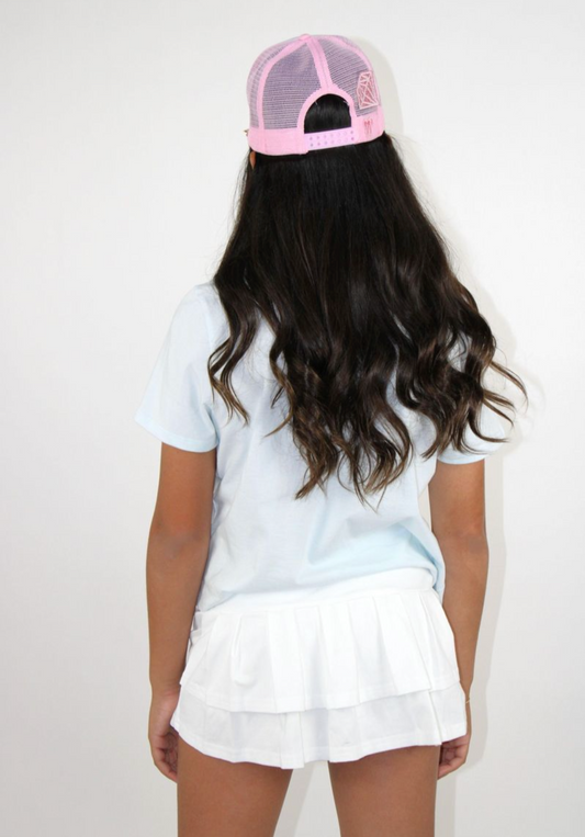 Pleated Tennis Skort, White - Magpies Paducah