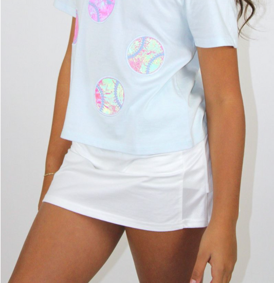 Pleated Tennis Skort, White - Magpies Paducah