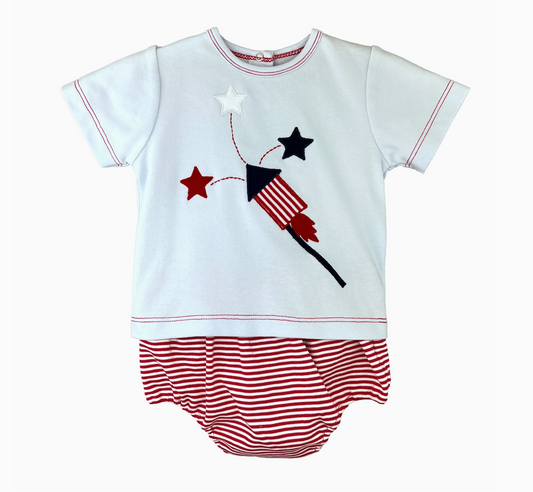 Knit Diaper Set, Firecracker - Magpies Paducah